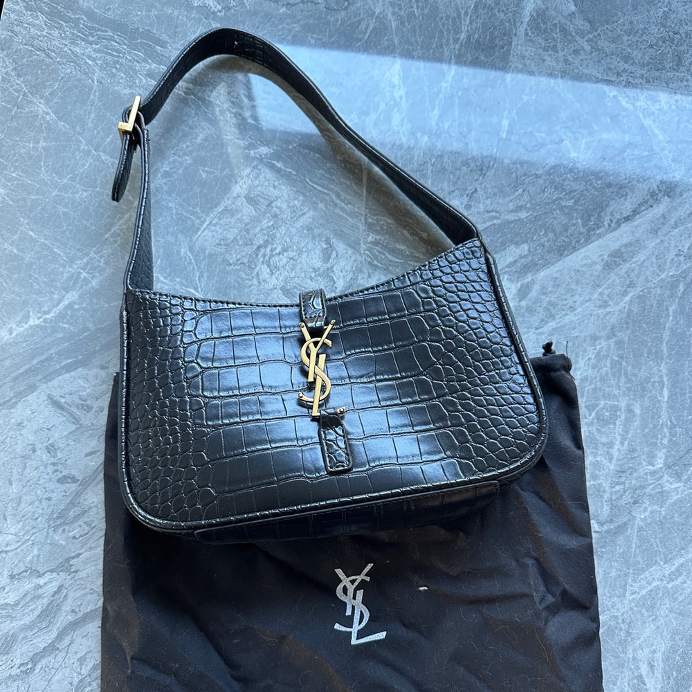 YSL shoulder bag - black snakeskin